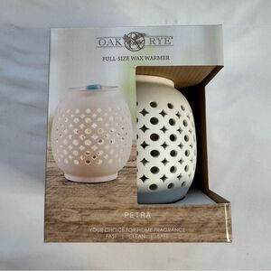 NEW Oak & Rye Petra Ceramic Wax Scent Warmer Melter Diamond Minimalist Cozy